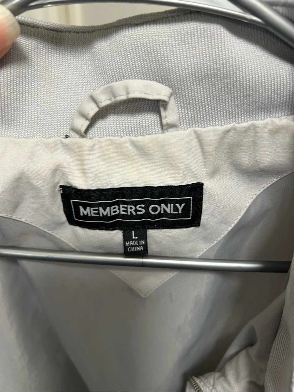 Members Only Light Gray Men's Bomber Jacket Vintage